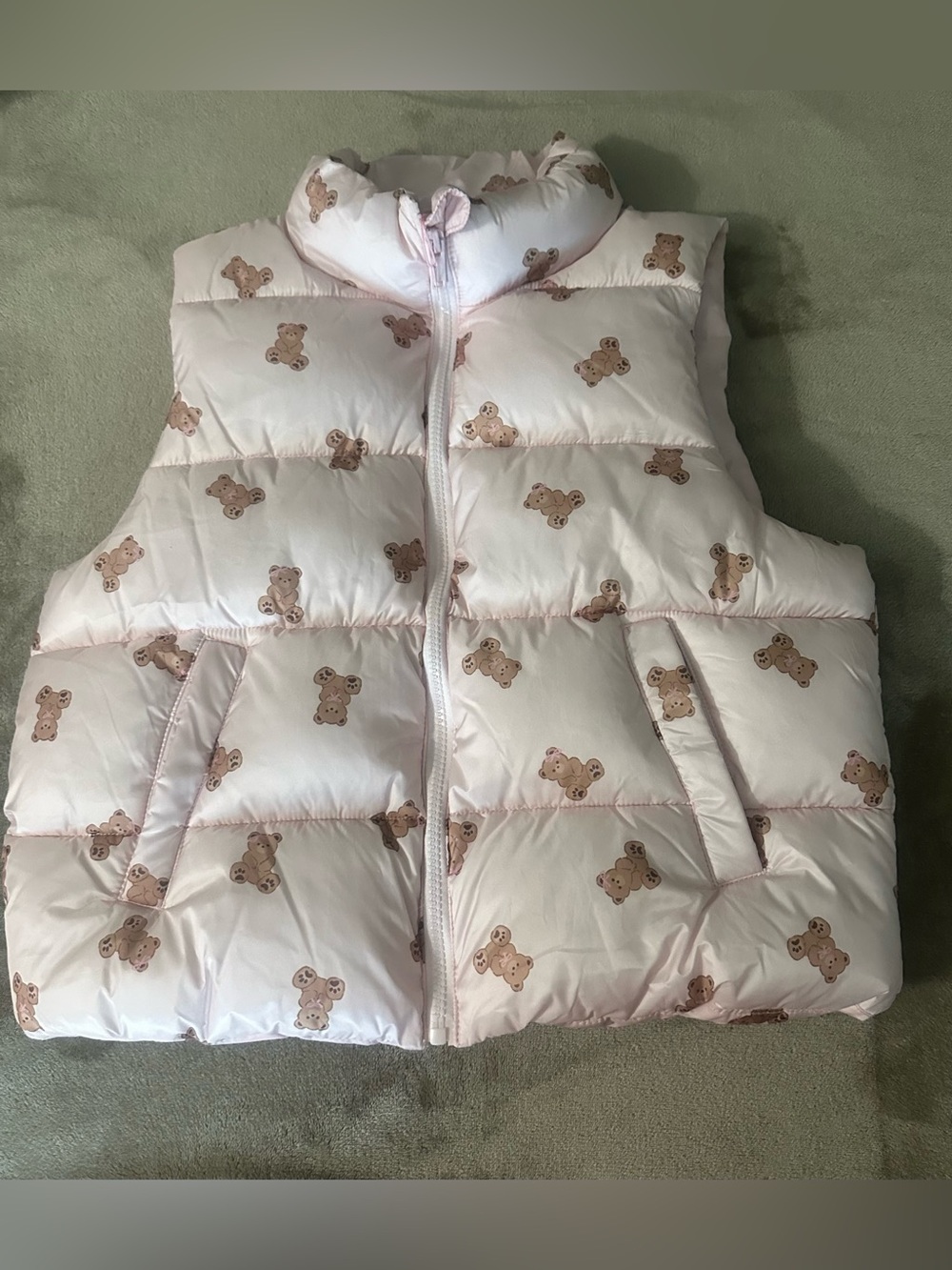 NWT Sparkle & Fly Pink Teddy Bear Puffer Vest (Girls XL 14/16)